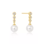 Ania Haie Gold Tennis Beaded Stone Shell Pearl Drop Fülbevaló