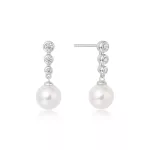 Ania Haie Silver Tennis Beaded Stone Shell Pearl Drop Fülbevaló