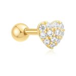 Aniai Haie Gold Pavé Heart fülpiercing