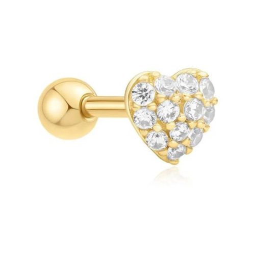Aniai Haie Gold Pavé Heart fülpiercing