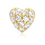 Aniai Haie Gold Pavé Heart fülpiercing