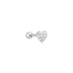 Aniai Haie Silver Pavé Heart fülpiercing