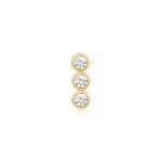 Aniai Haie Gold Triple Stone Bezel fülpiercing