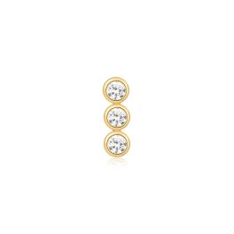 Aniai Haie Gold Triple Stone Bezel fülpiercing