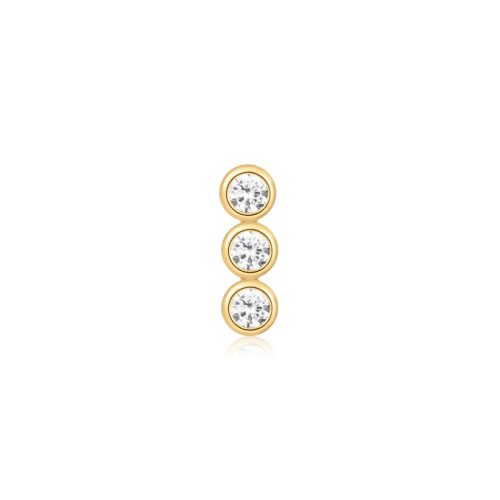 Aniai Haie Gold Triple Stone Bezel fülpiercing