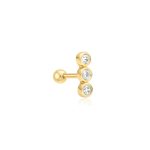 Aniai Haie Gold Triple Stone Bezel fülpiercing