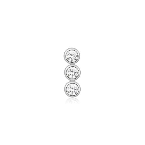 Aniai Haie Silver Triple Stone Bezel fülpiercing
