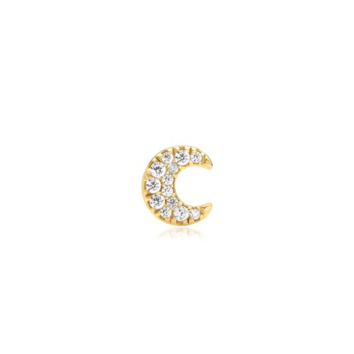 Aniai Haie Gold Pavé Crescent Moon fülpiercing