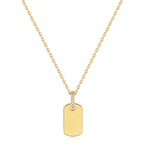 Ania Haie GOLD GLAM TAG PENDANT nyaklánc