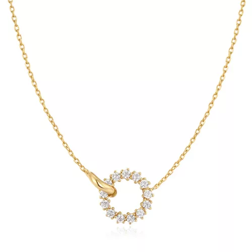 Ania Haie Gold Interlinked Circles Pave nyaklánc