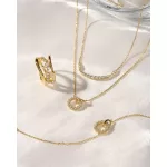 Ania Haie Gold Interlinked Circles Pave nyaklánc