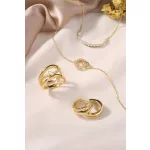 Ania Haie Gold Interlinked Circles Pave nyaklánc