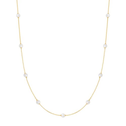 Ania Haie GOLD SHELL PEARL STATION CHAIN nyaklánc