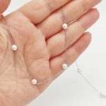 Ania Haie Silver Shell Pearl Station Chain Nyaklánc