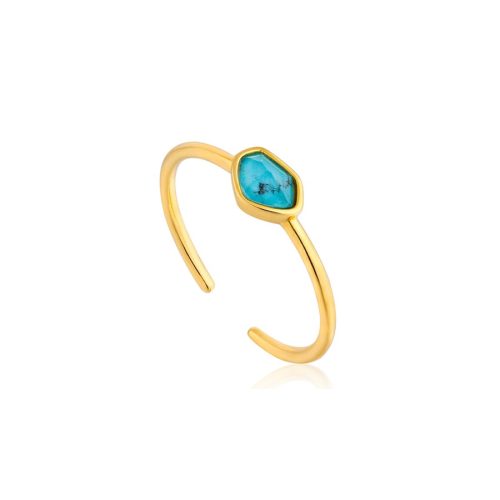 Ania Haie GOLD TURQUOISE nyitott gyűrű