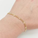 Sárga arany metszett figaro karlánc