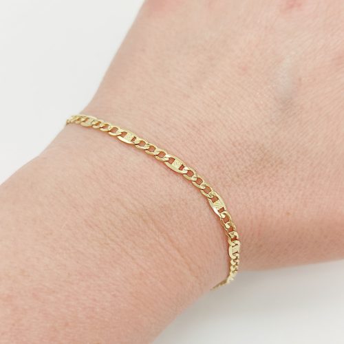 Sárga arany metszett figaro karlánc