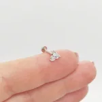 Fehér arany tripla köves piercing