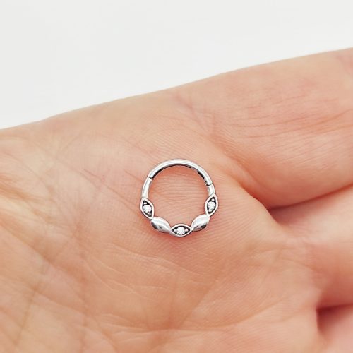 Fehér arany migrén piercing cirkóniákkal