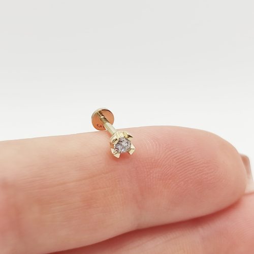 Sárga arany egy köves piercing