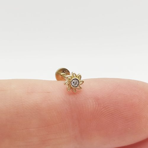 Sárga arany kis cirág piercing