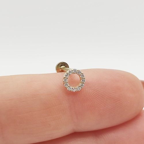 Sárga arany köves kör piercing