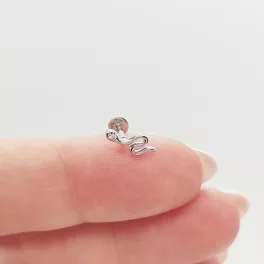 Fehér arany kígyó fülcimpa piercing