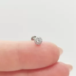 Fehér arany szikrázó köves fülcimpa piercing