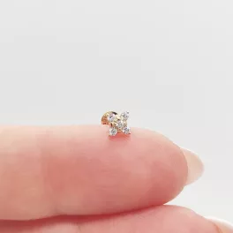 Sárga arany virág fülcimpa piercing