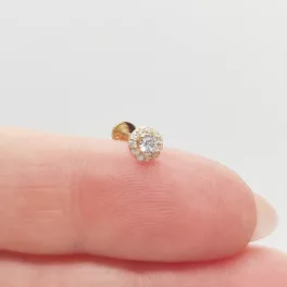Sárga arany szikrázó köves fülcimpa piercing