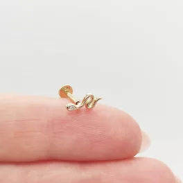 Sárga arany kígyó fülcimpa piercing