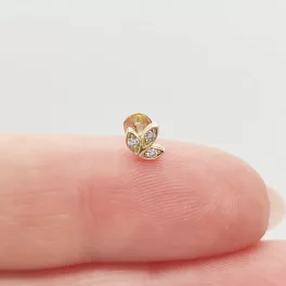 Sárga arany lótusz fülcimpa piercing