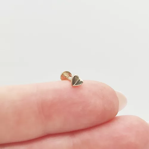 Sárga arany szív fülcimpa piercing