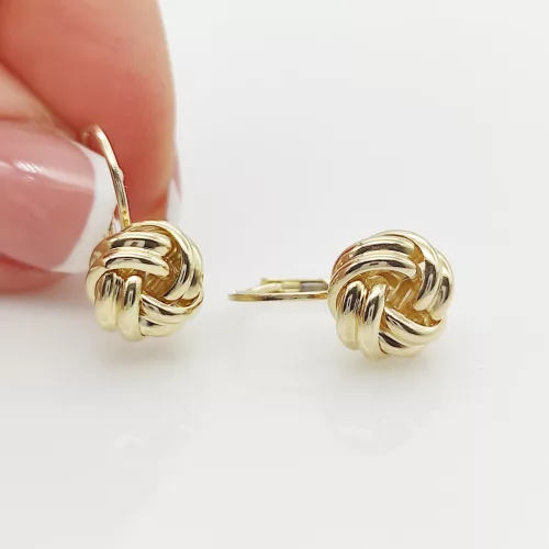 Sárga arany csomó fülbevaló