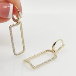 Sárga arany modern szögletes fülbevaló