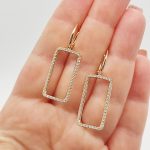 Sárga arany modern szögletes fülbevaló