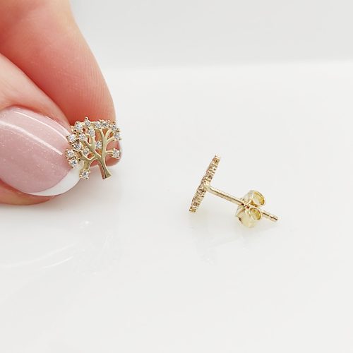Sárga arany köves életfa fülbevaló