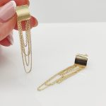 Sárga arany modern extra fülbevaló