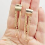 Sárga arany modern extra fülbevaló