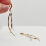 Trikolor metszett arany modern fülbevaló