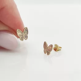 Sárga arany metszett pillangó fülbevaló