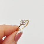 Sárga arany gyűrű köves lóherével