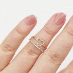 Sárga arany köves szív gyűrű