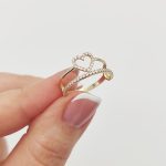 Sárga arany köves szív gyűrű