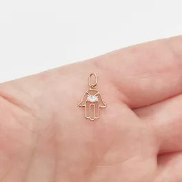 Sárga arany egy köves Fatima keze medál
