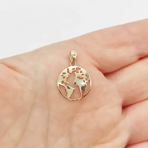 Sárga arany Föld bolygó medál