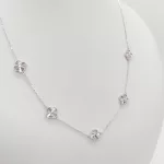 Fehér arany metszett lóherés nyaklánc