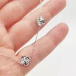 Fehér arany metszett lóherés nyaklánc