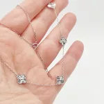 Fehér arany metszett lóherés nyaklánc