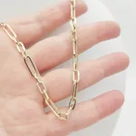 Sárga arany modern láncszemes nyaklánc